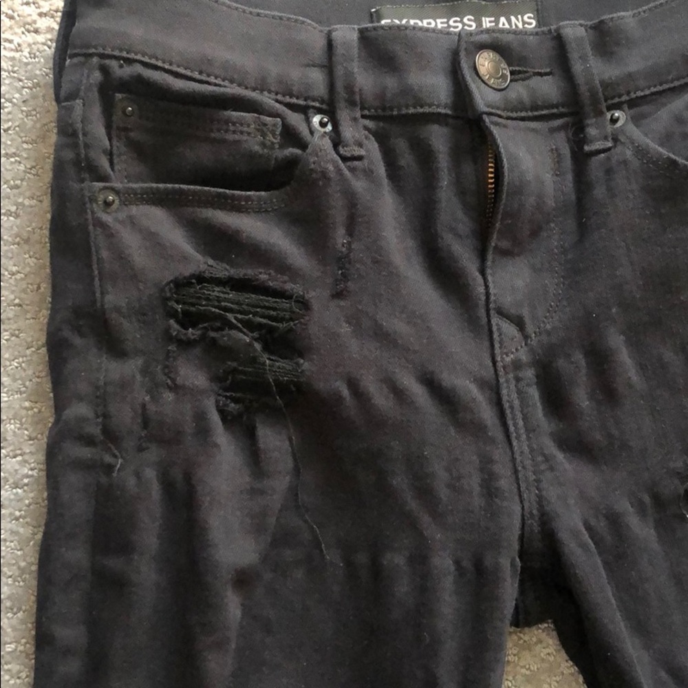 Express jeans distressed jeans leggings mid rise - Picture 3 of 14